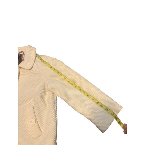 Women’s Maurices CREAM Waffle Short Lined Pea Coat XL Large Buttons Pockets NWOT - Picture 8 of 11